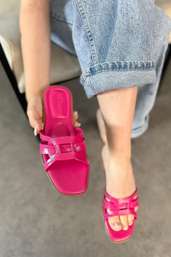 Patrick Fuşya Düğüm Cilt Detaylı Kadın Terlik