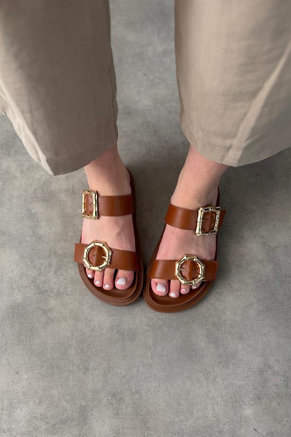 Rema Taba Gold Toka Detaylı Kadın Terlik