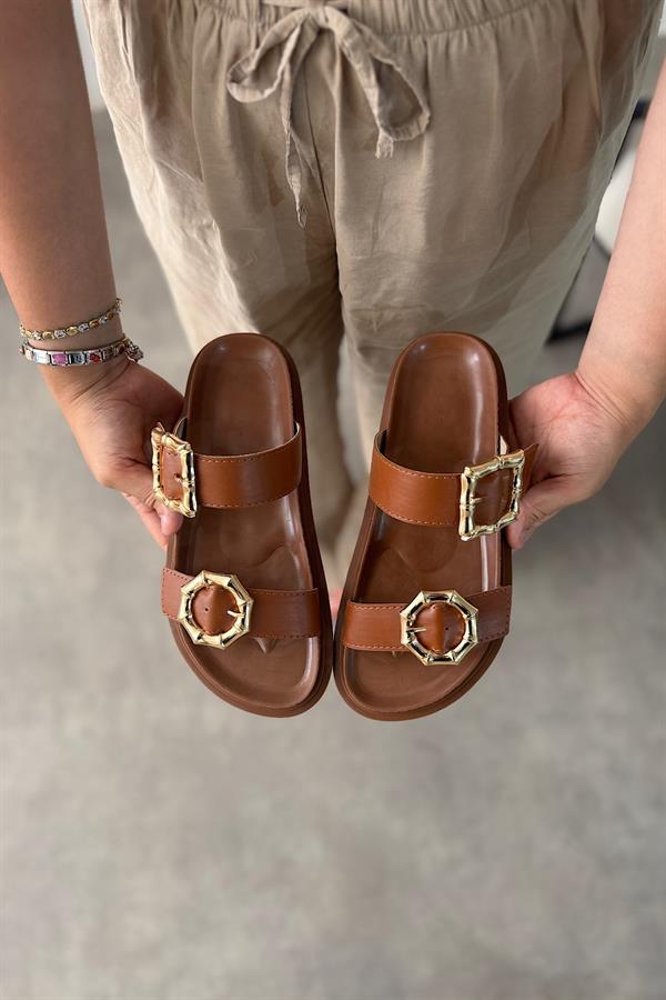 Rema Taba Gold Toka Detaylı Kadın Terlik