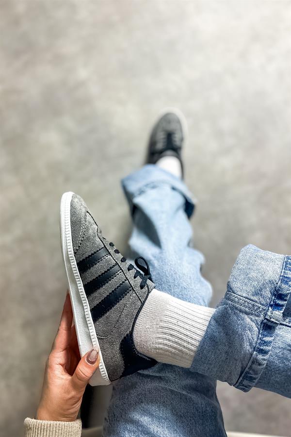 Snar Füme Üç Çizgili Süet Kadın Sneakers