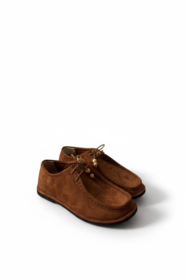 Thalas Taba Süet Bağcık Detaylı Kadın Babet