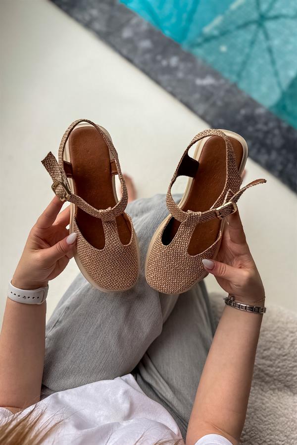 Tima Hasır Küt Burun Detaylı Kadın Babet