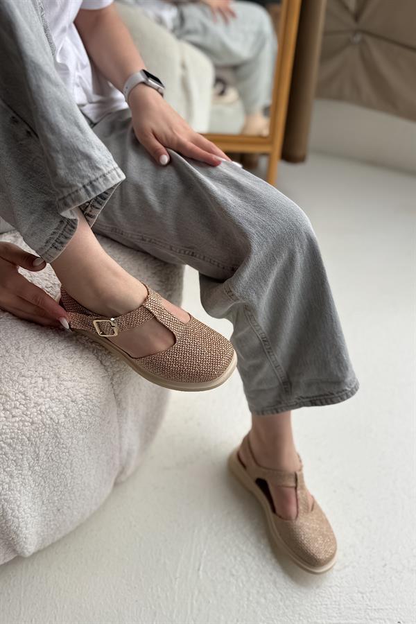 Tima Hasır Küt Burun Detaylı Kadın Babet