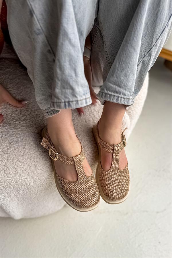 Tima Hasır Küt Burun Detaylı Kadın Babet