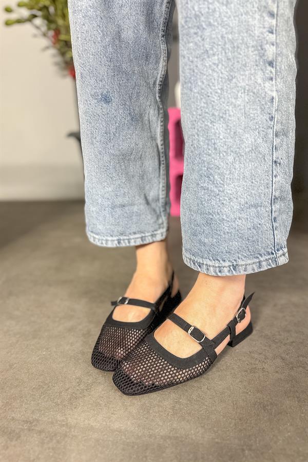 Twet Siyah File Detaylı Kadın Babet