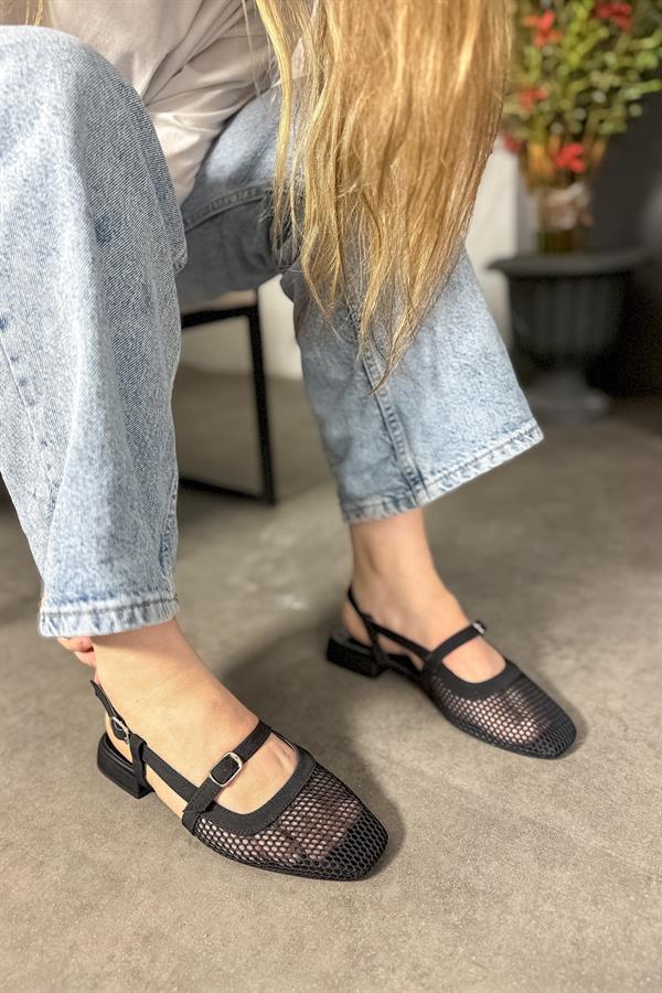 Twet Siyah File Detaylı Kadın Babet