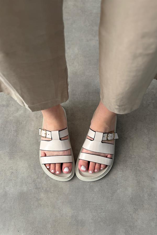 Zena Bej Kafes Detaylı Kadın Sandalet