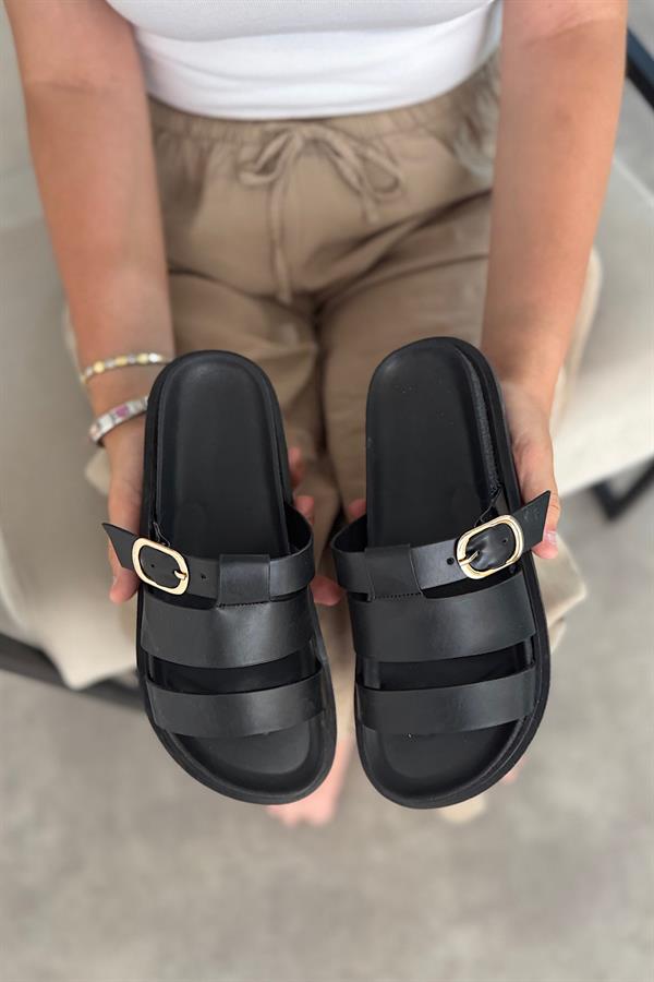 Zena Siyah Kafes Detaylı Kadın Sandalet