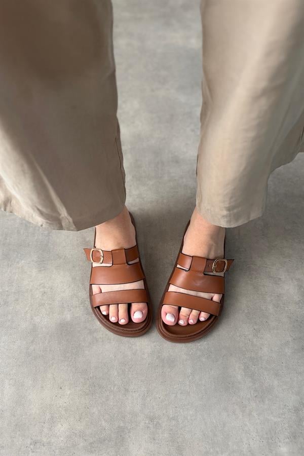 Zena Taba Kafes Detaylı Kadın Sandalet