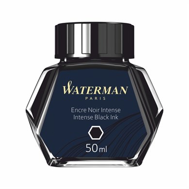 Waterman 50ml Ink Bottle for Fountain Pens, Intense Black (S0110710)