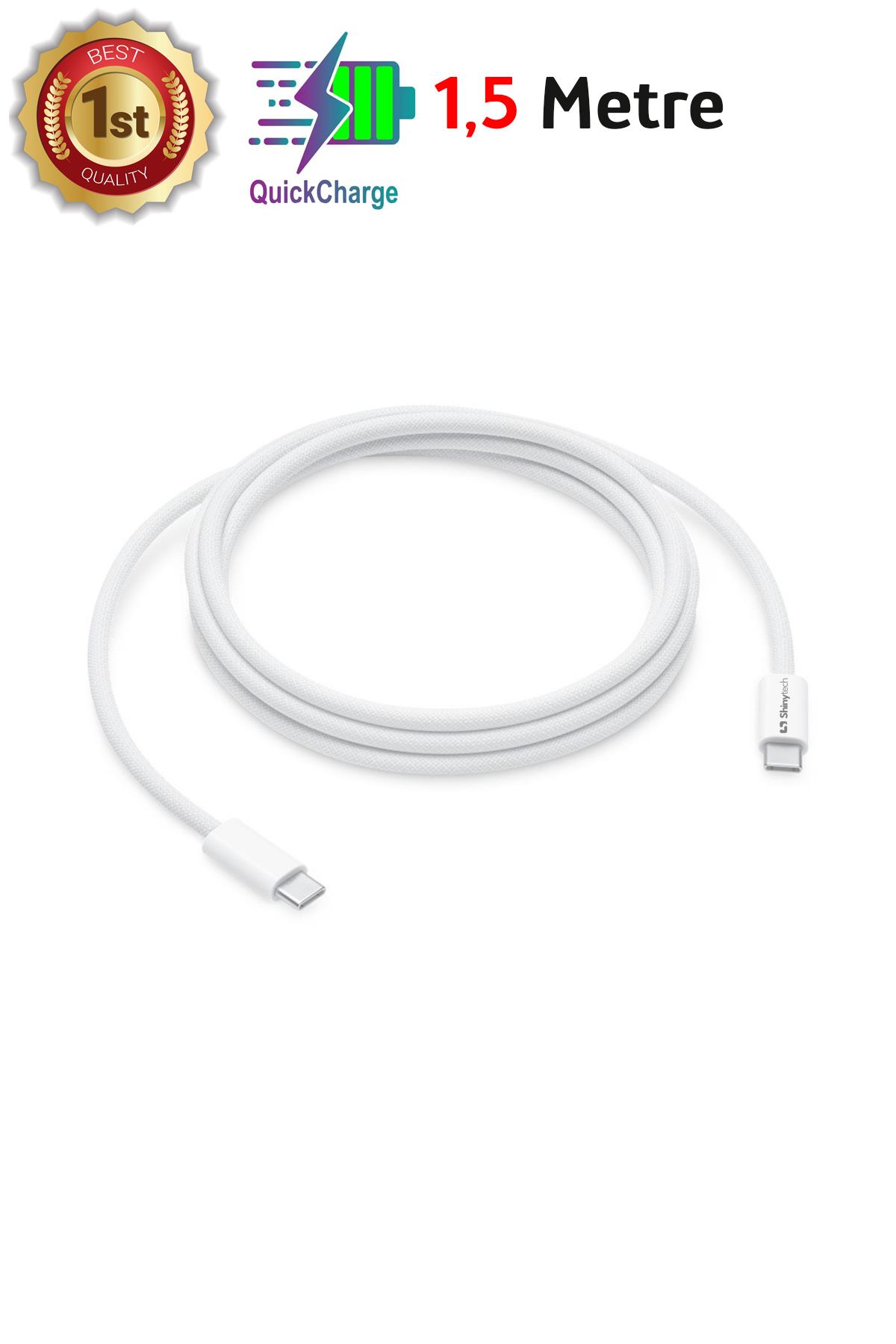 Apple iPhone 15 16 Uyumlu Şarj Kablosu Usb-c Örgü Kablo 1,5 Metre