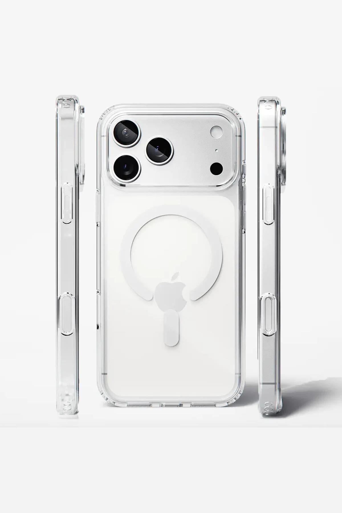 Apple iPhone Uyumlu Animasyonlu MagSafe Şeffaf Slim Sararmayan Kılıf Şeffaf