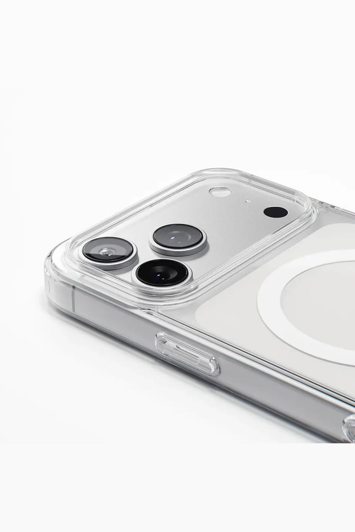 Apple iPhone Uyumlu Animasyonlu MagSafe Şeffaf Slim Sararmayan Kılıf Şeffaf