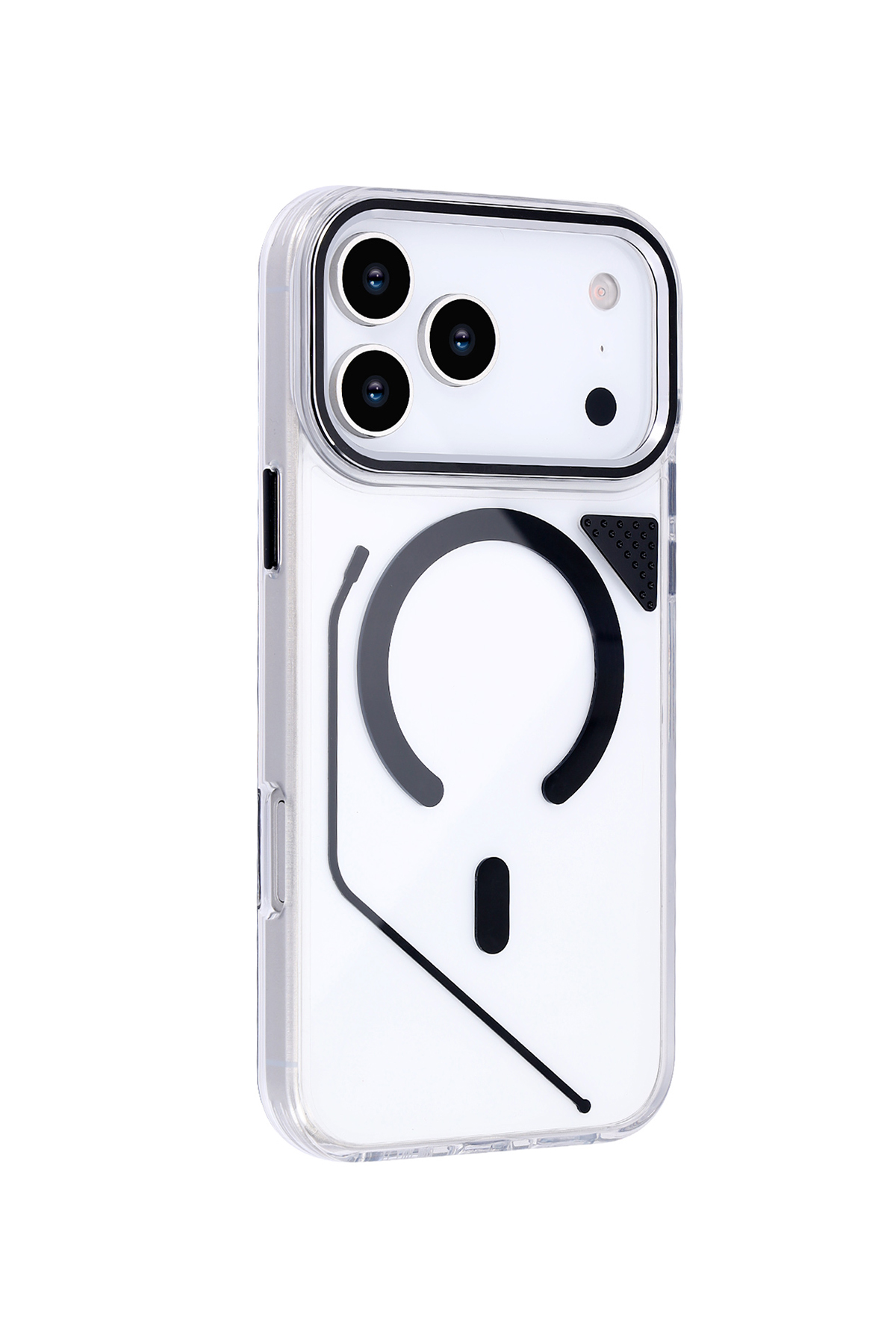 Apple iPhone Uyumlu Line MagSafe Şeffaf Kılıf Siyah