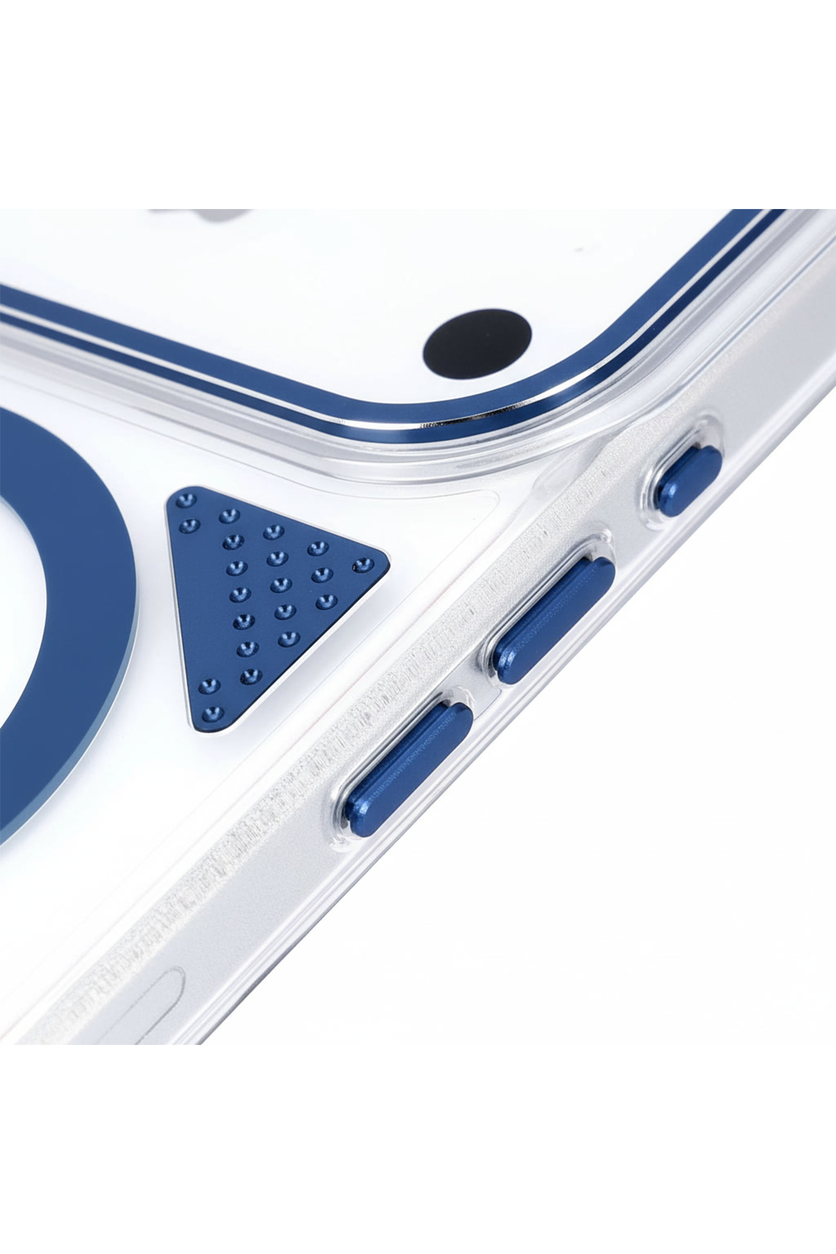 Apple iPhone Uyumlu Line MagSafe Şeffaf Kılıf Mavi