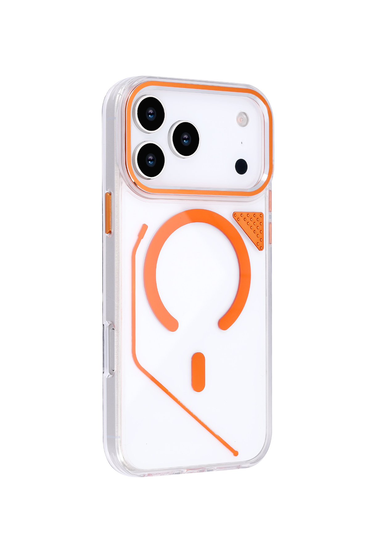 Apple iPhone Uyumlu Line MagSafe Şeffaf Kılıf Turuncu