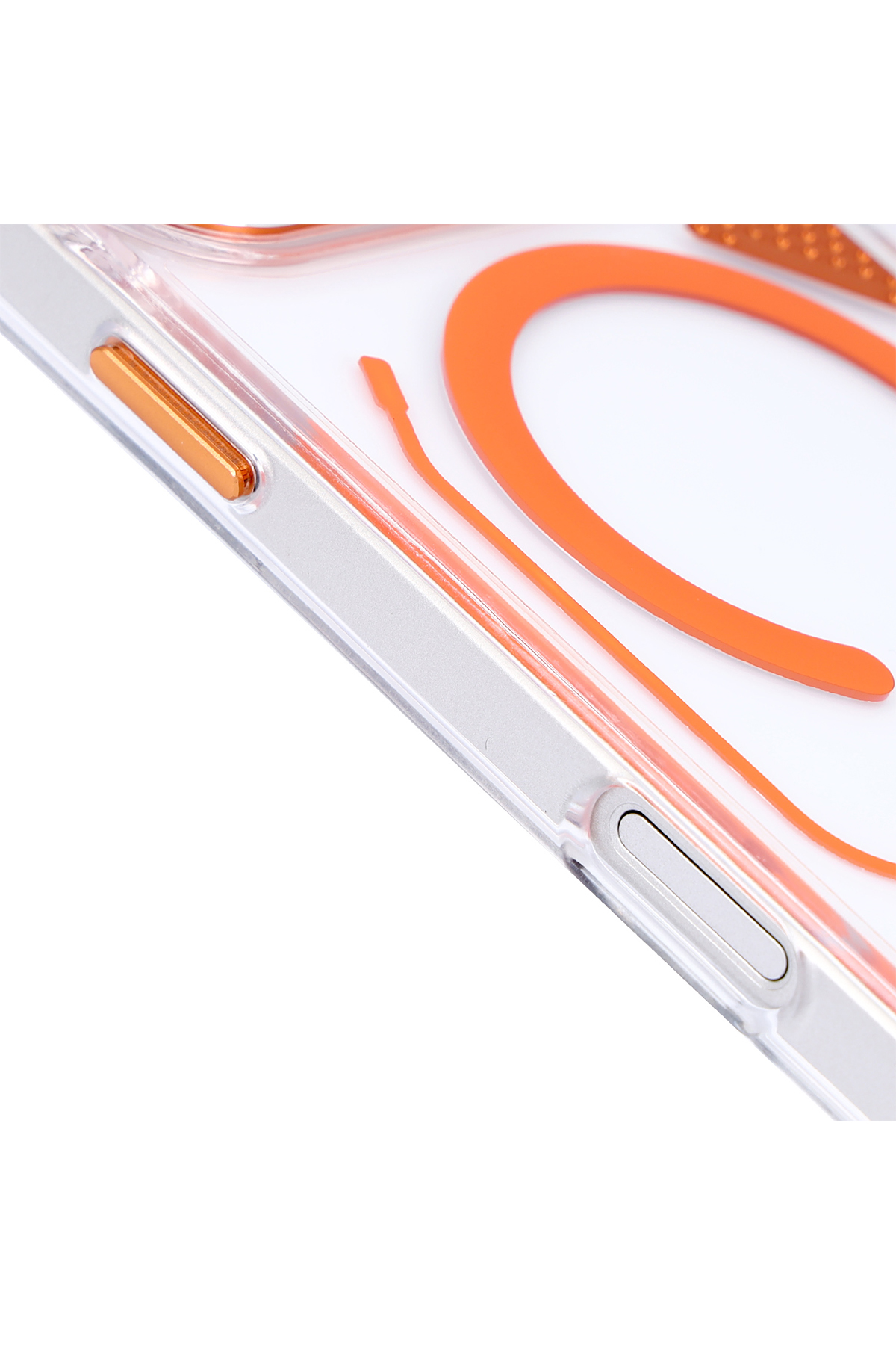 Apple iPhone Uyumlu Line MagSafe Şeffaf Kılıf Turuncu
