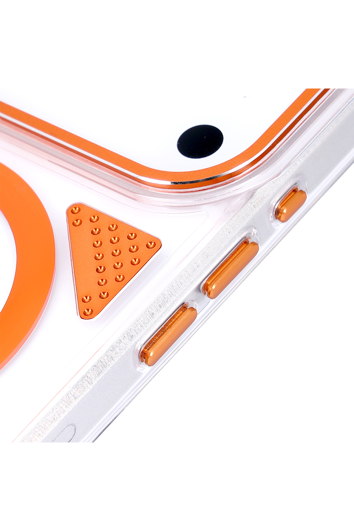 Apple iPhone Uyumlu Line MagSafe Şeffaf Kılıf Turuncu