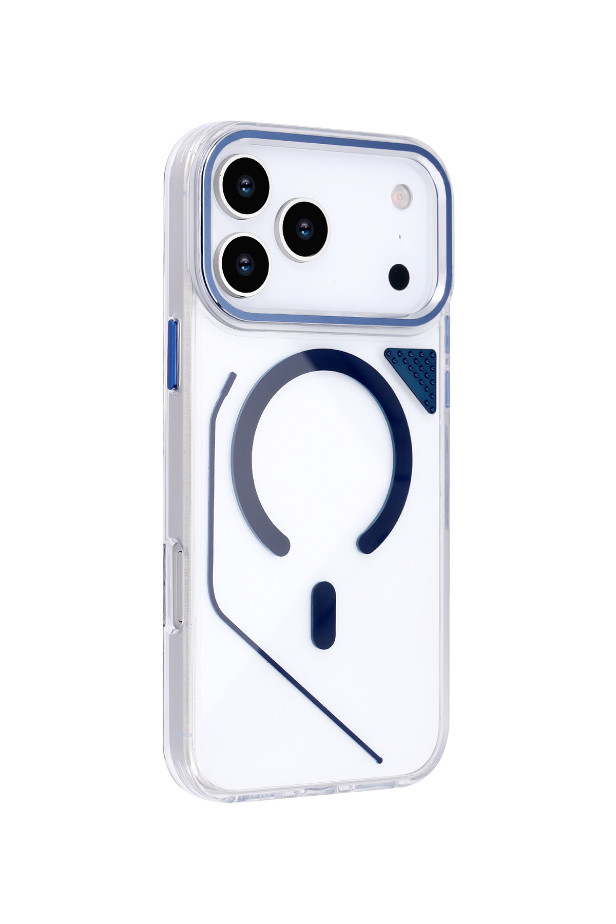 Apple iPhone Uyumlu Line MagSafe Şeffaf Kılıf Mavi