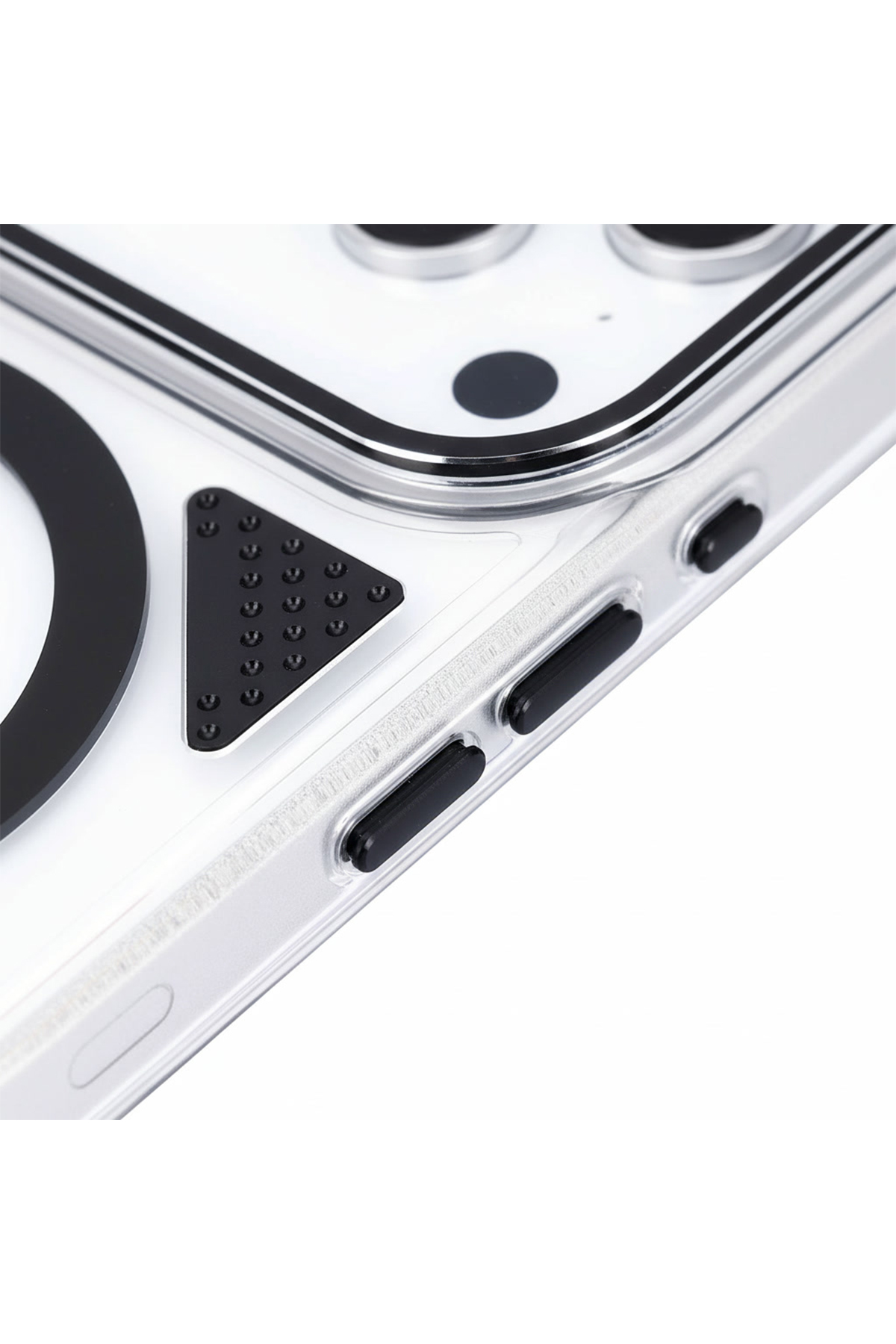 Apple iPhone Uyumlu Line MagSafe Şeffaf Kılıf Siyah