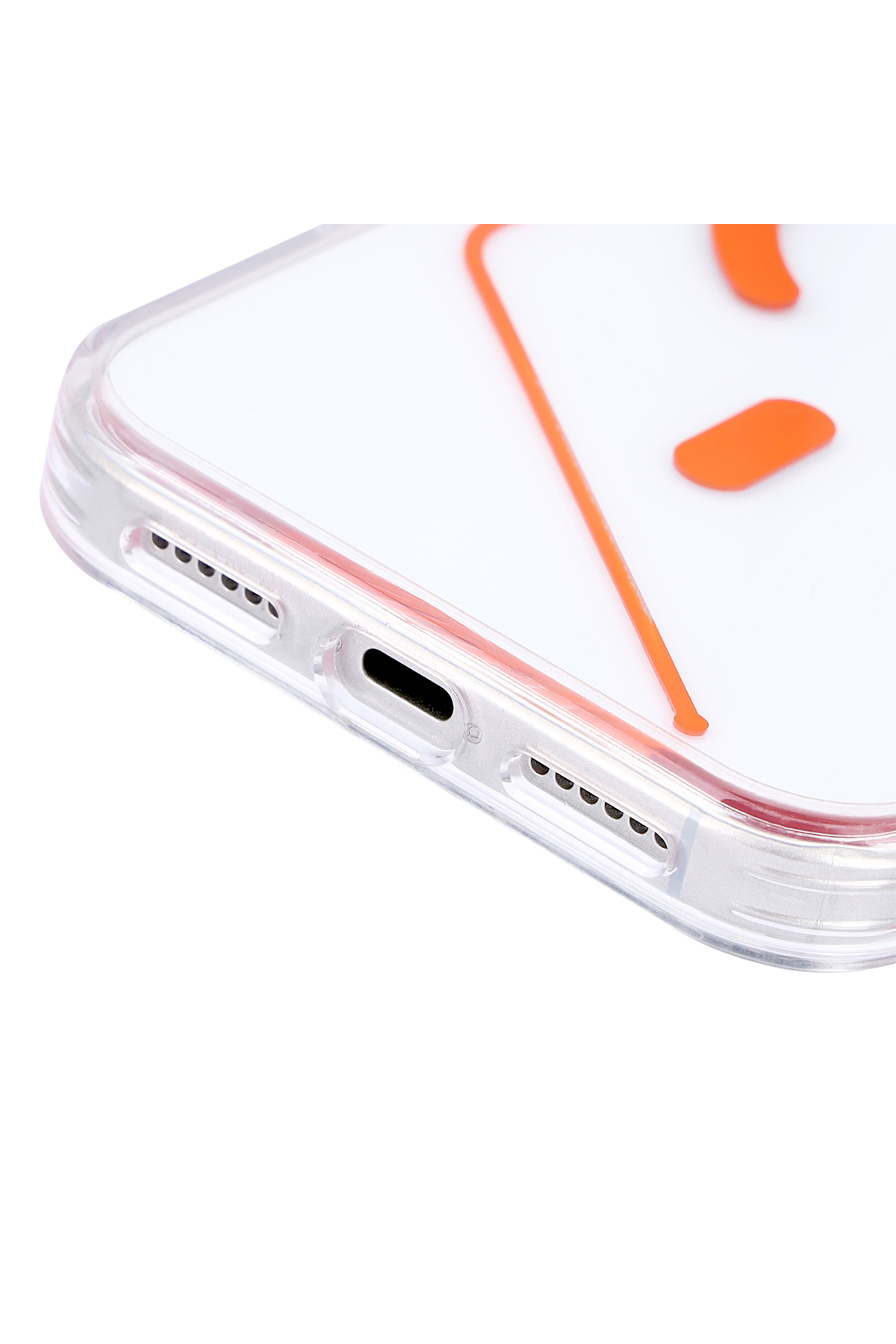 Apple iPhone Uyumlu Line MagSafe Şeffaf Kılıf Turuncu