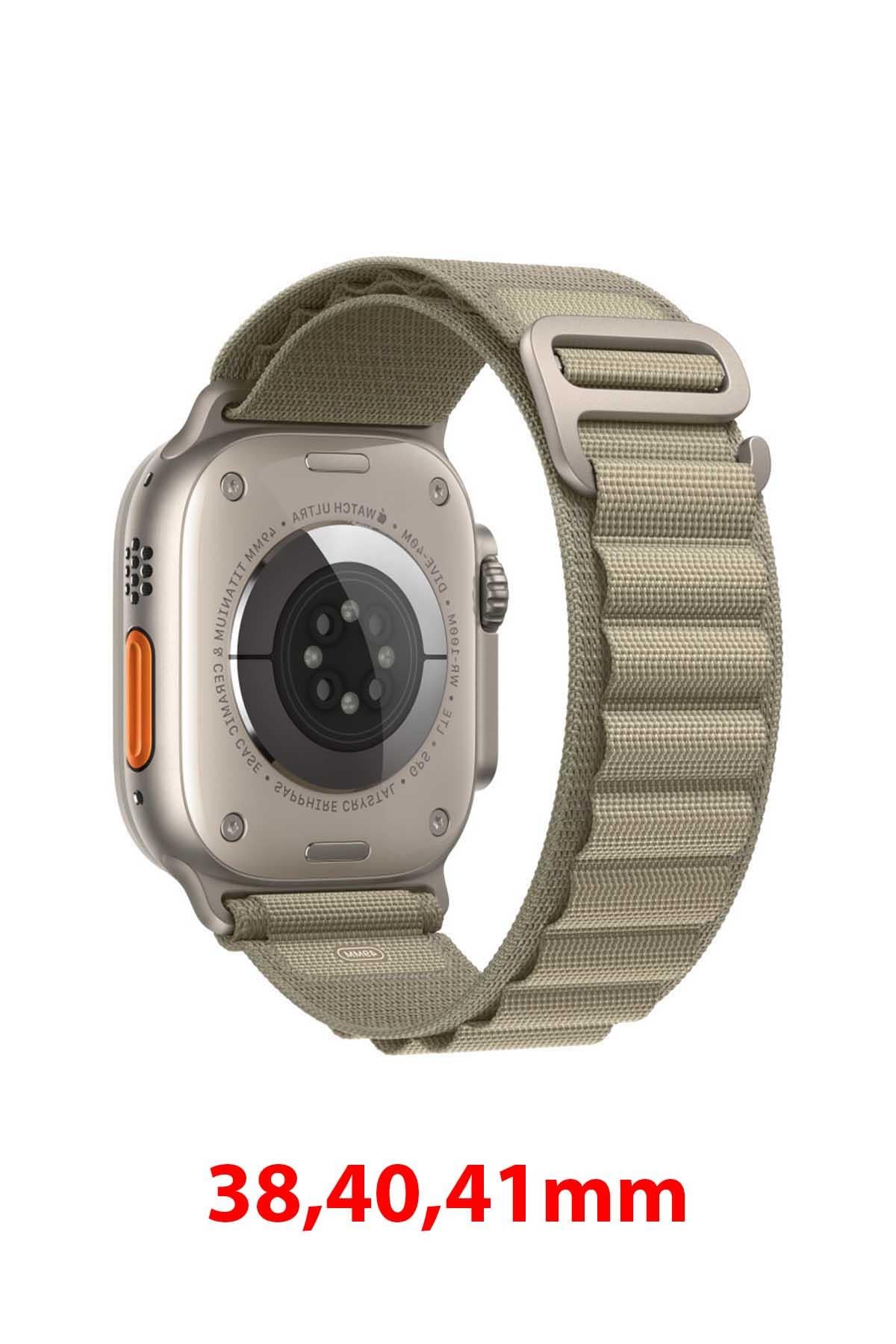 Apple Watch Uyumlu Alpine Loop Kordon Zeytin Yeşili