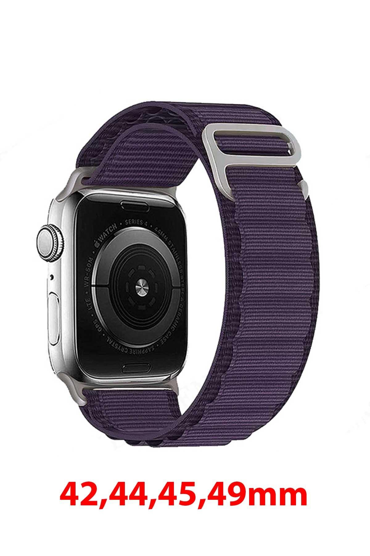 Apple Watch Uyumlu Alpine Loop Kordon Mor