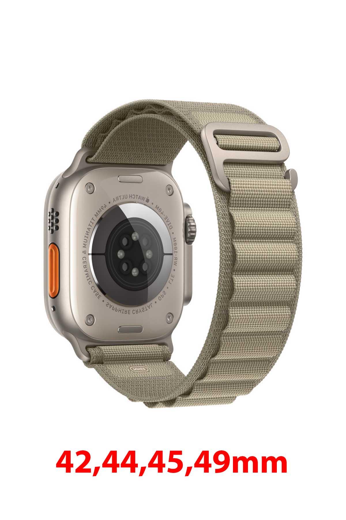 Apple Watch Uyumlu Alpine Loop Kordon Zeytin Yeşili