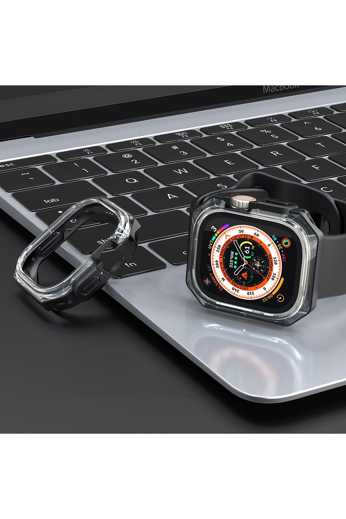 Apple Watch Uyumlu Armor Kasa Koruyucu Soft Siyah