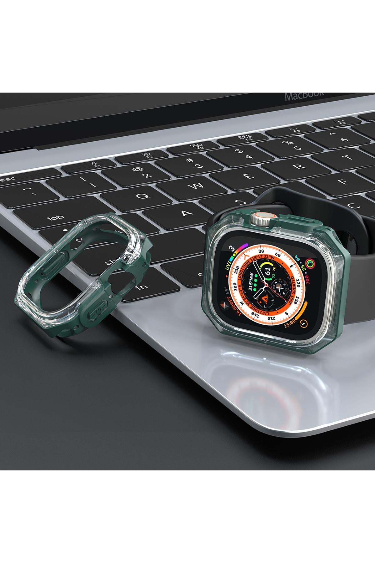Apple Watch Uyumlu Armor Kasa Koruyucu Yeşil