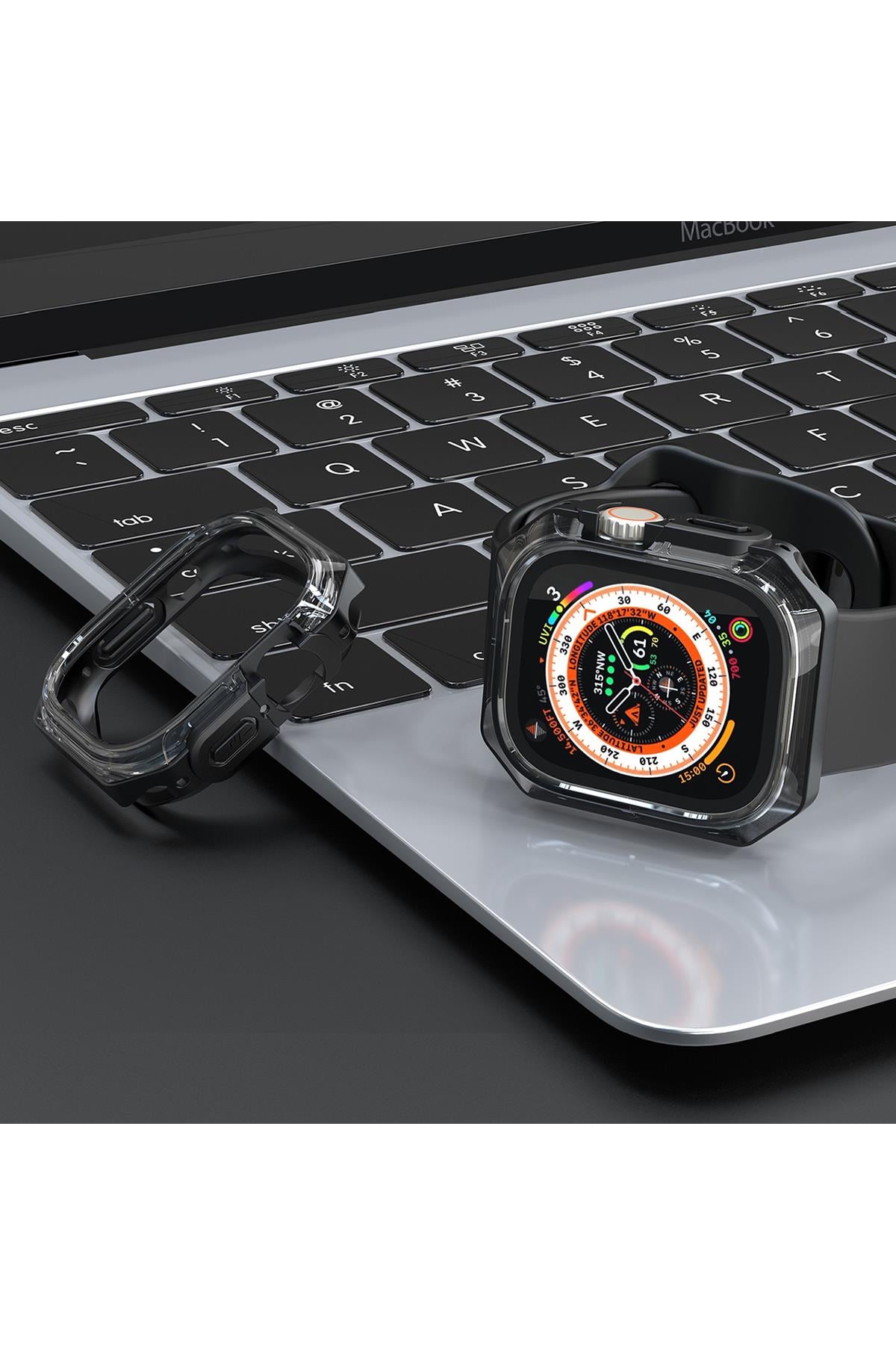 Apple Watch Uyumlu Armor Kasa Koruyucu Siyah