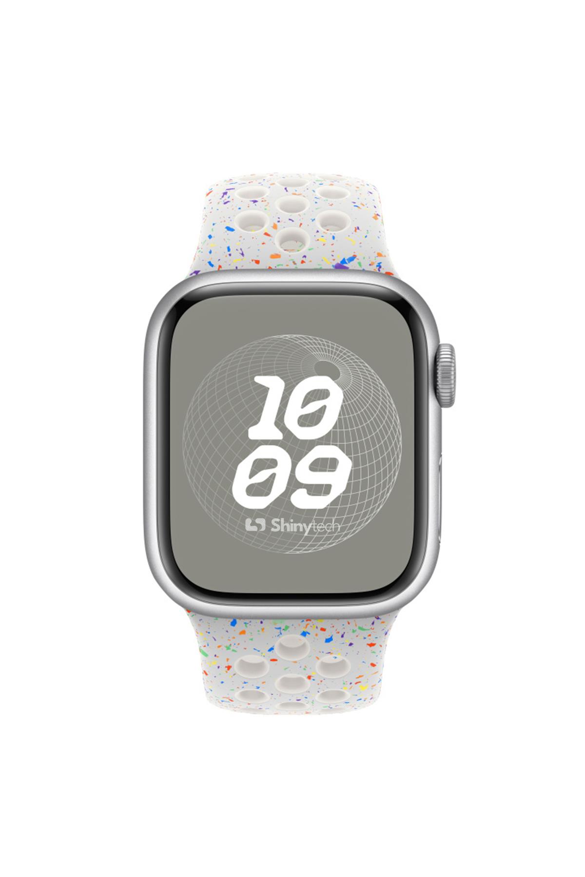 Apple Watch Uyumlu Delikli Spor Loop Kordon Beyaz