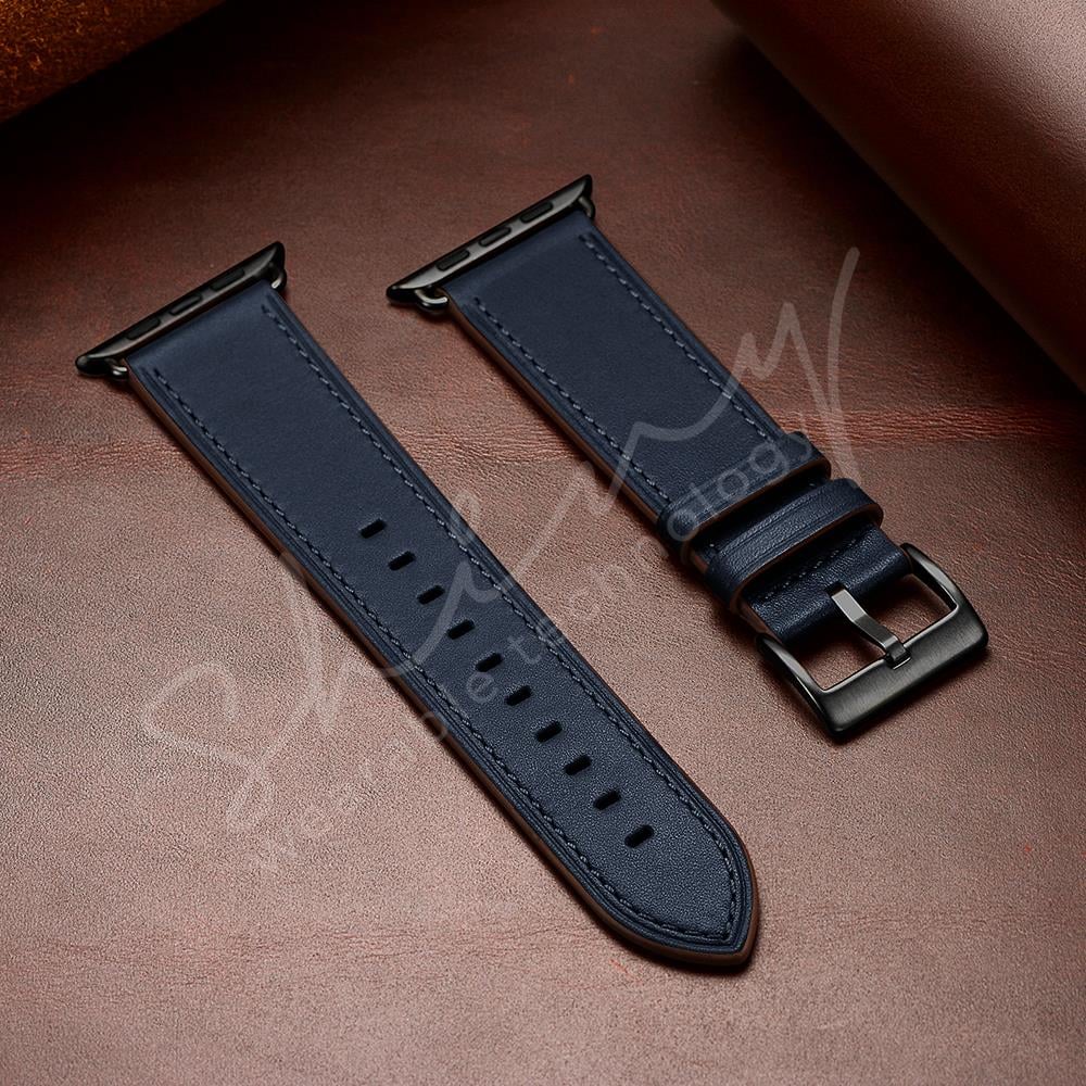 Apple Watch Uyumlu Hakiki Deri Kordon Lacivert