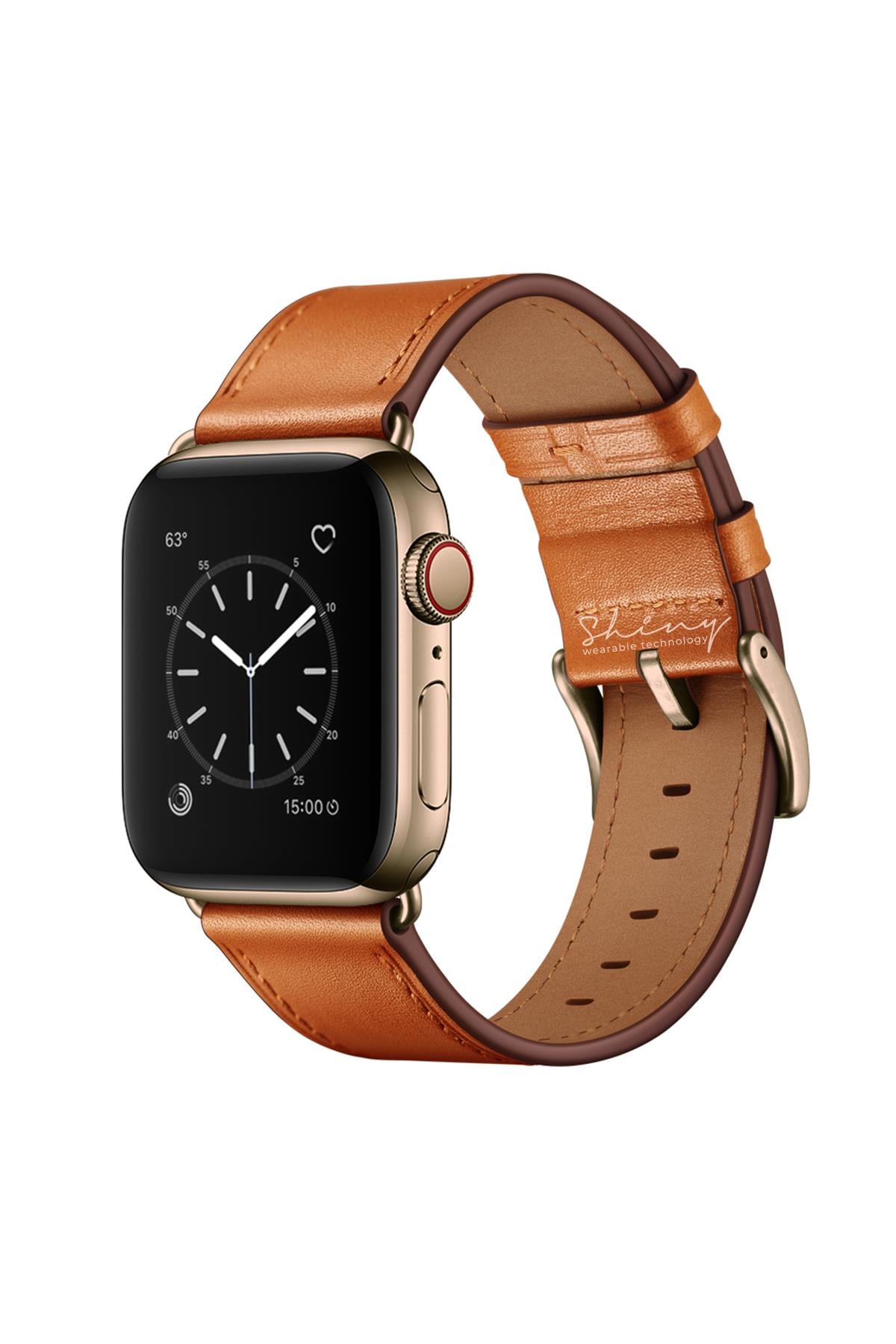 Apple Watch Uyumlu Hakiki Deri Kordon Taba