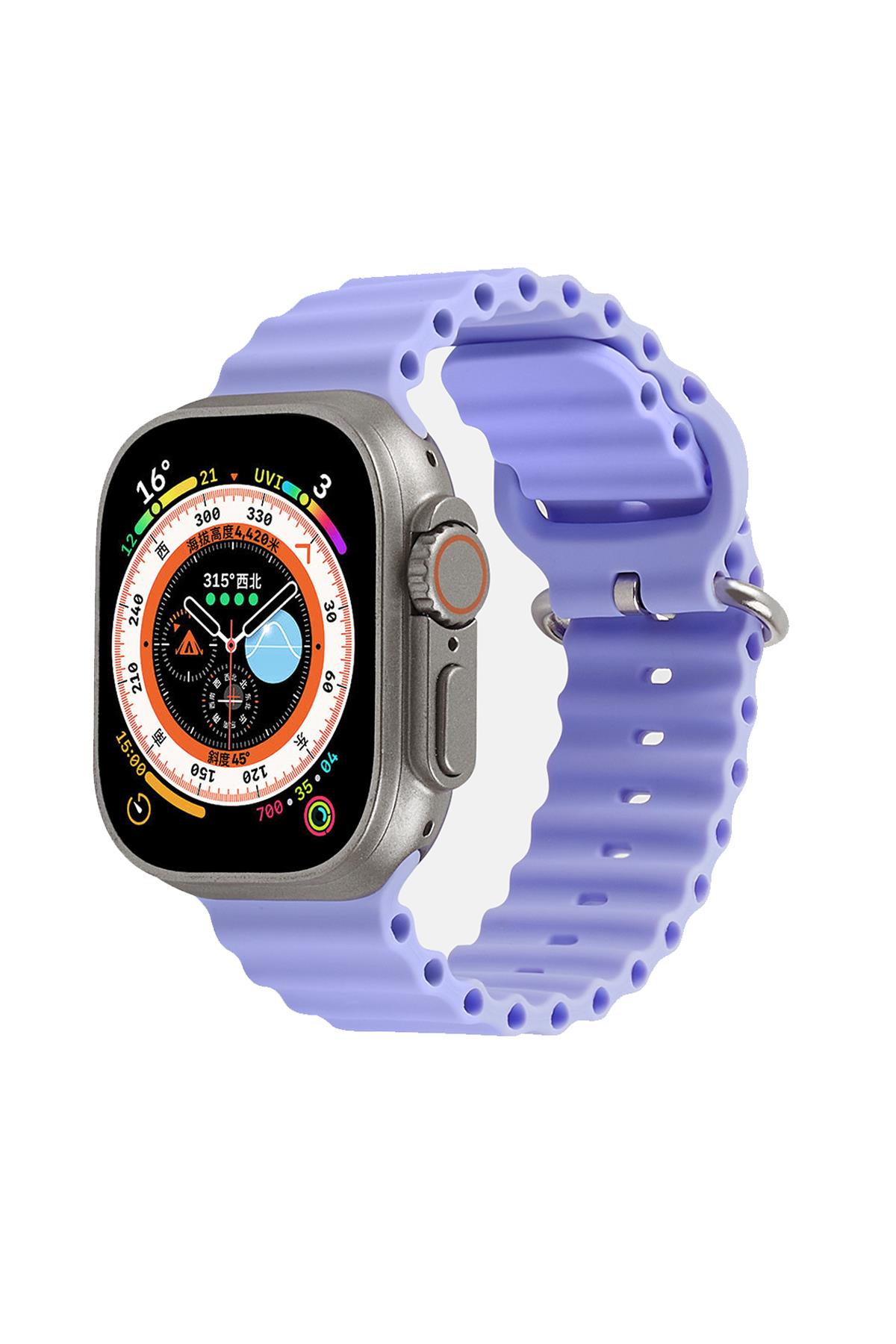 Apple Watch Uyumlu Kalın Ocean Loop Kordon Lila - ShinyTECH