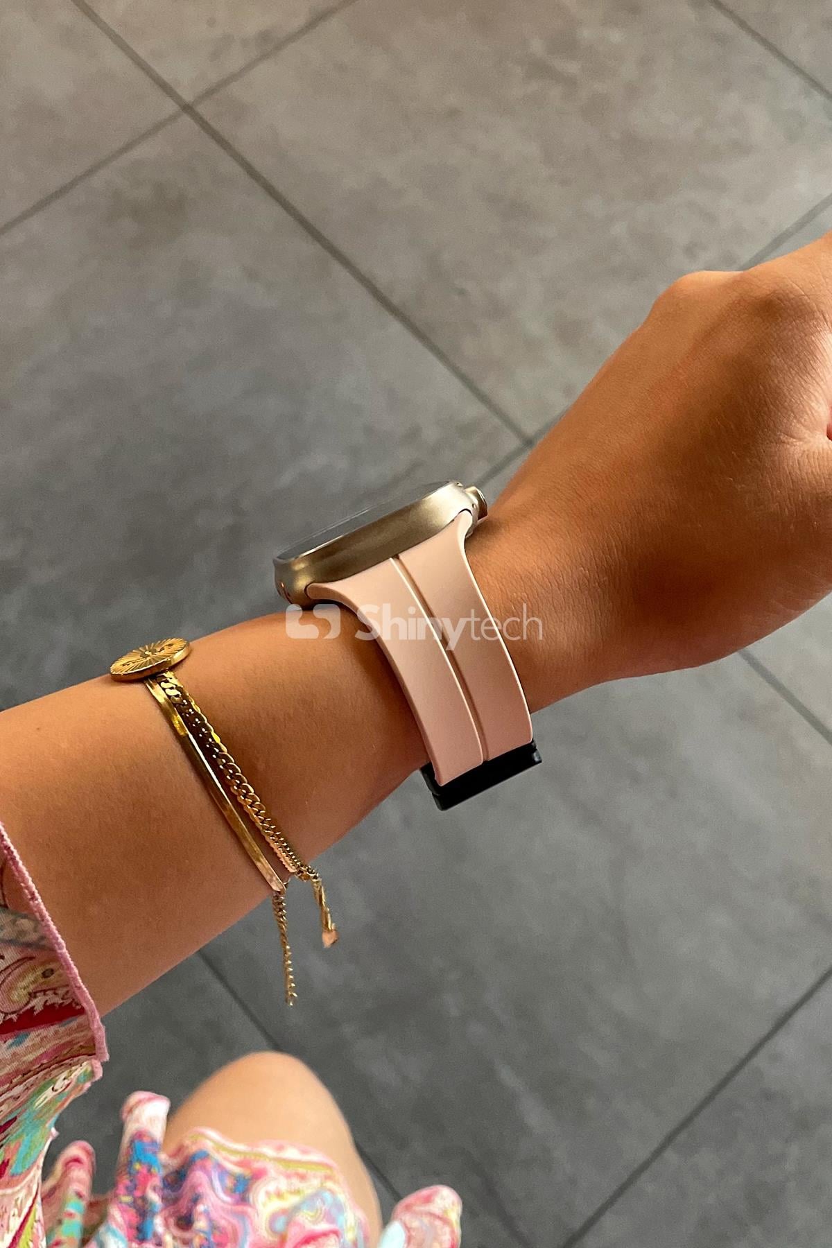 Apple Watch Uyumlu Manyetik Klipsli Silikon Kordon Kum Pembesi
