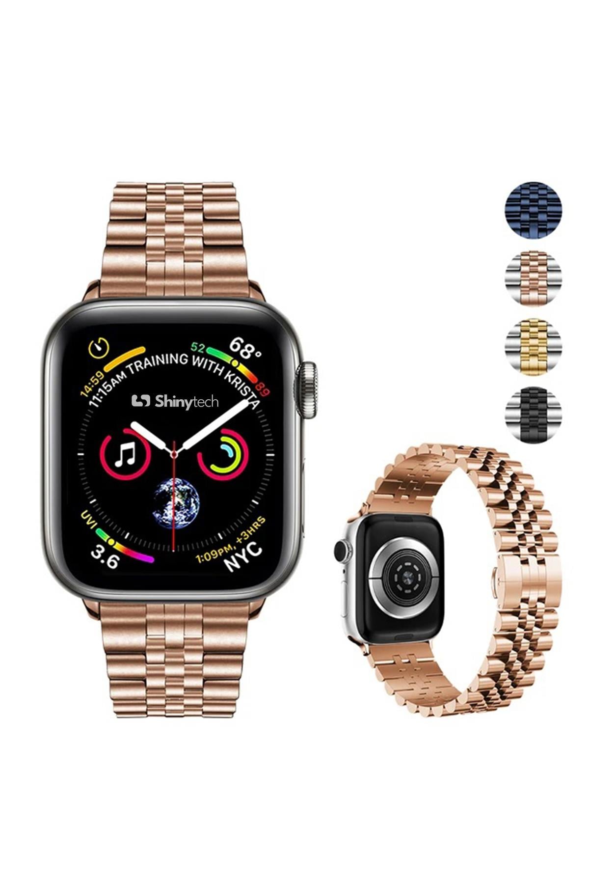 Apple Watch Uyumlu Modern Jubile Çelik Kordon Rose Gold