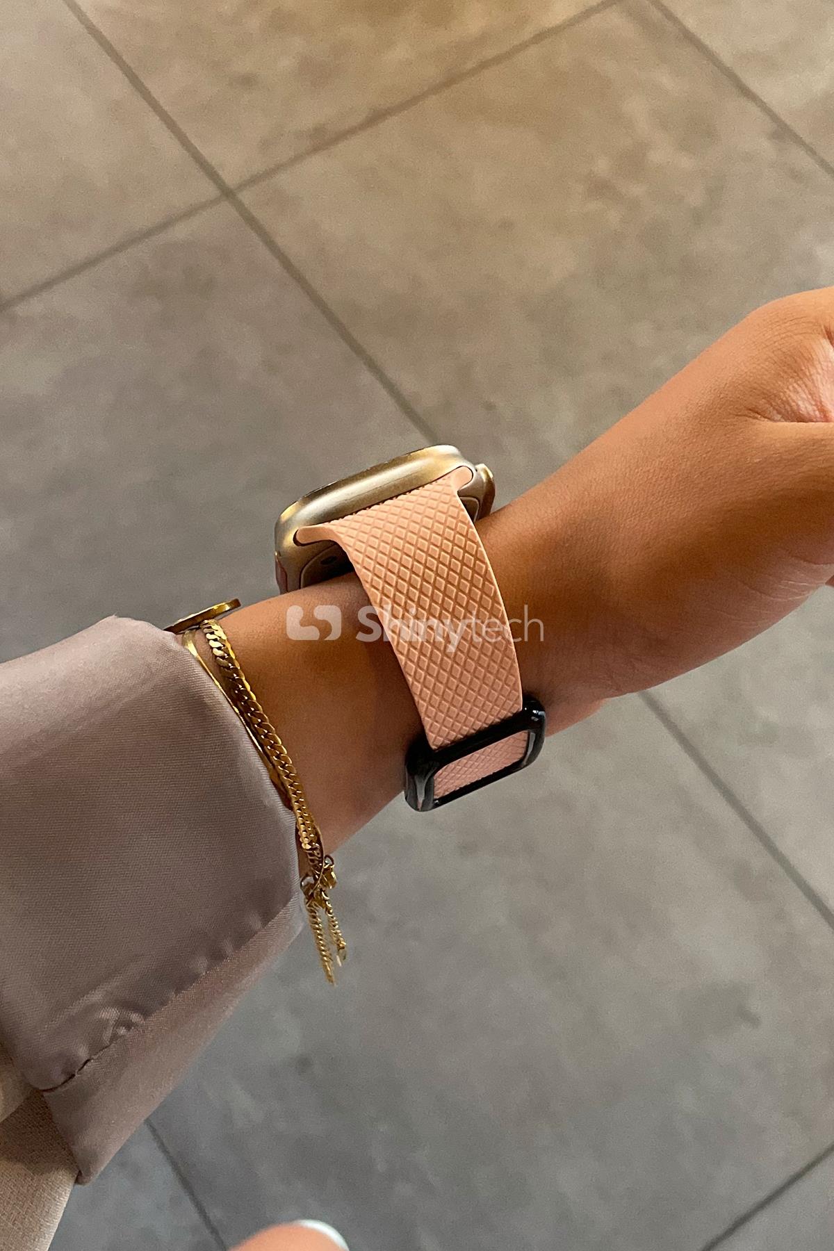 Apple Watch Uyumlu Modern Tokalı Kordon Pembe