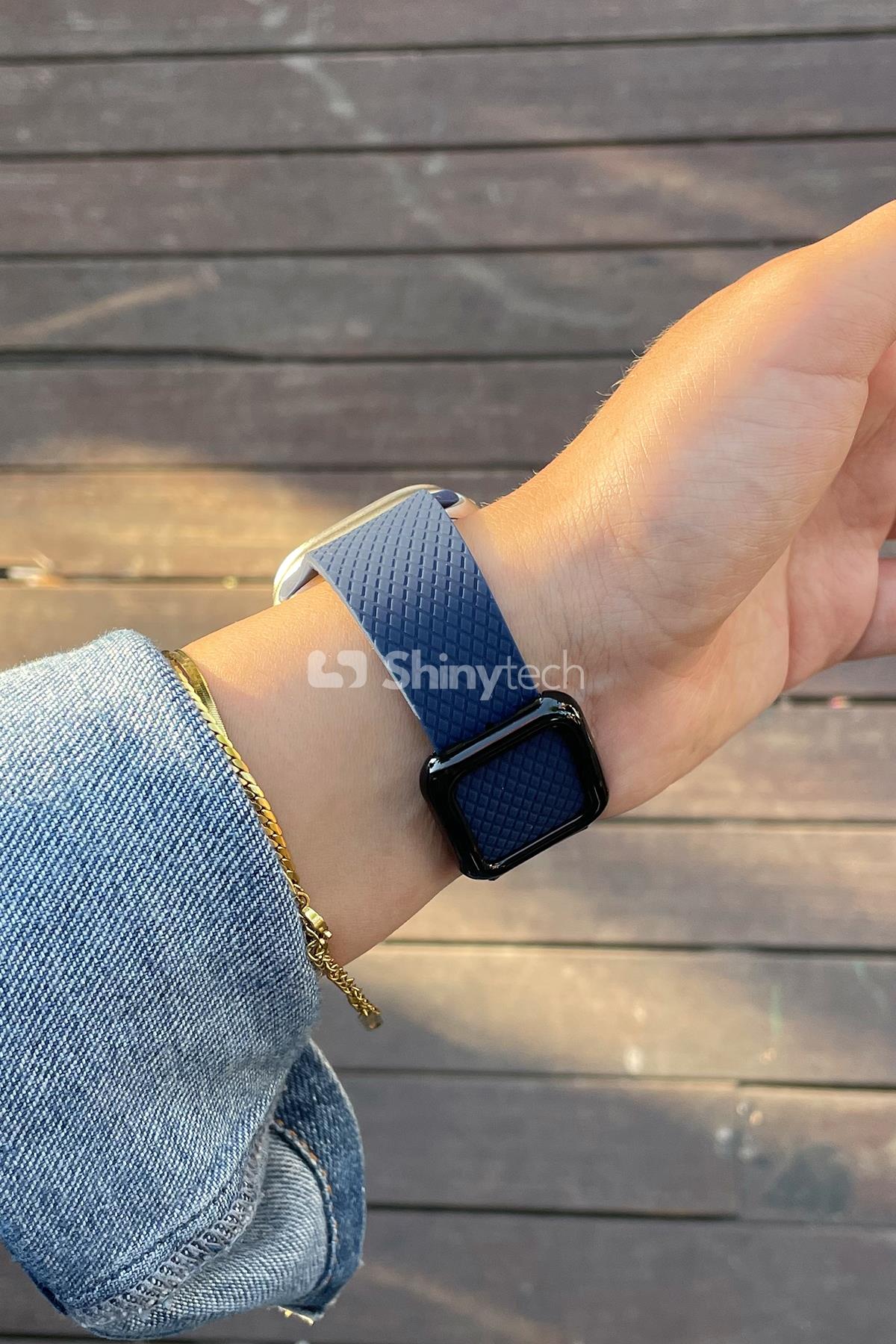 Apple Watch Uyumlu Modern Tokalı Kordon Lacivert