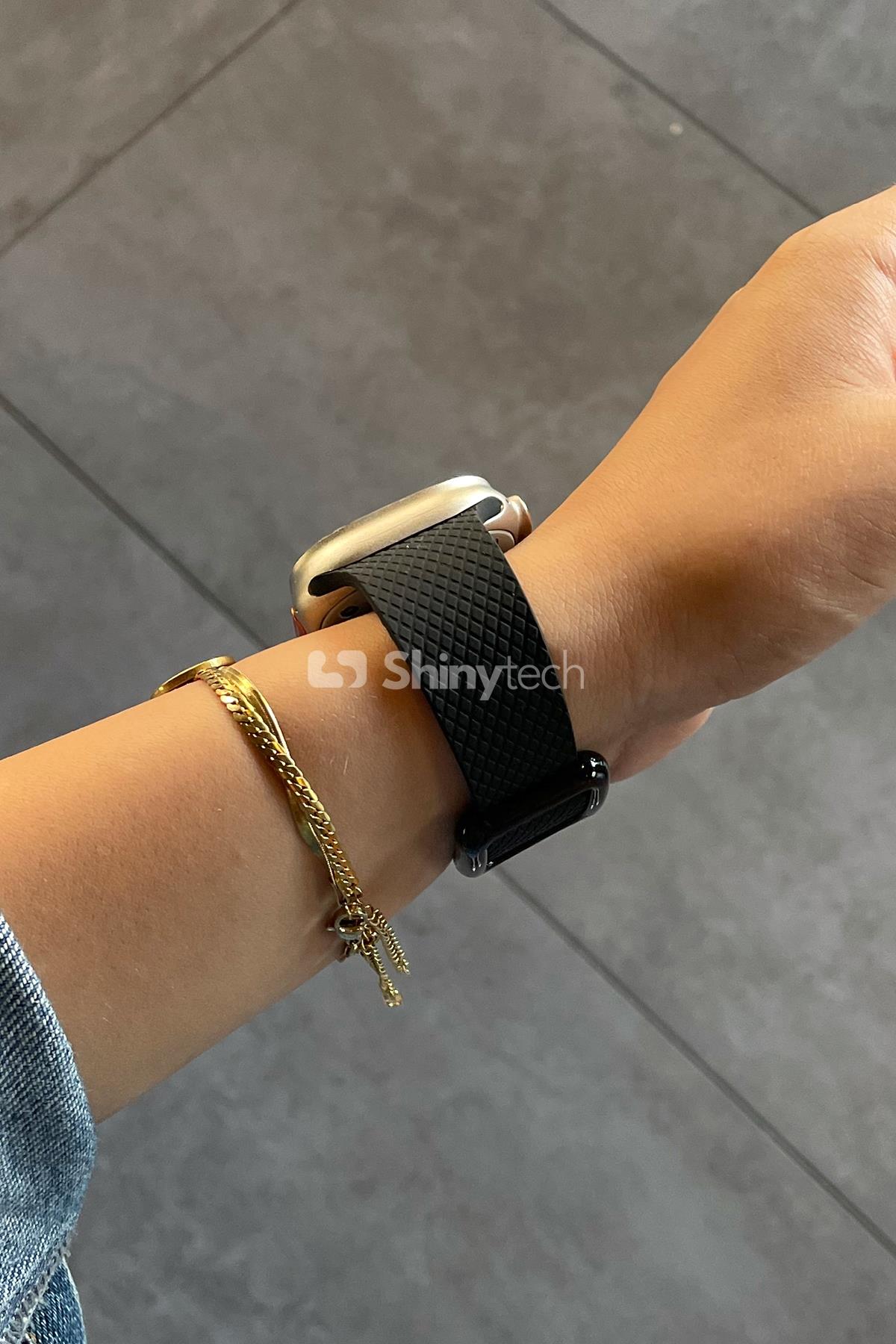 Apple Watch Uyumlu Modern Tokalı Kordon Siyah