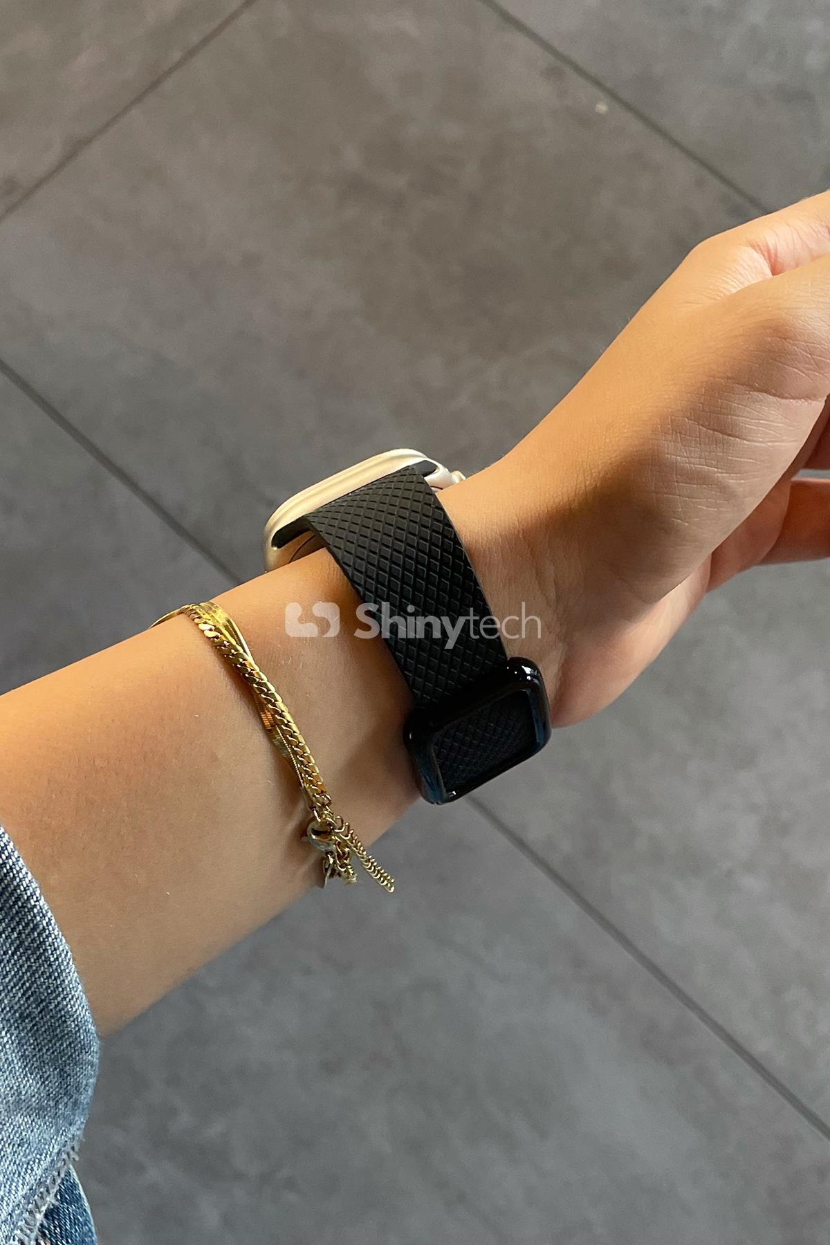 Apple Watch Uyumlu Modern Tokalı Kordon Siyah