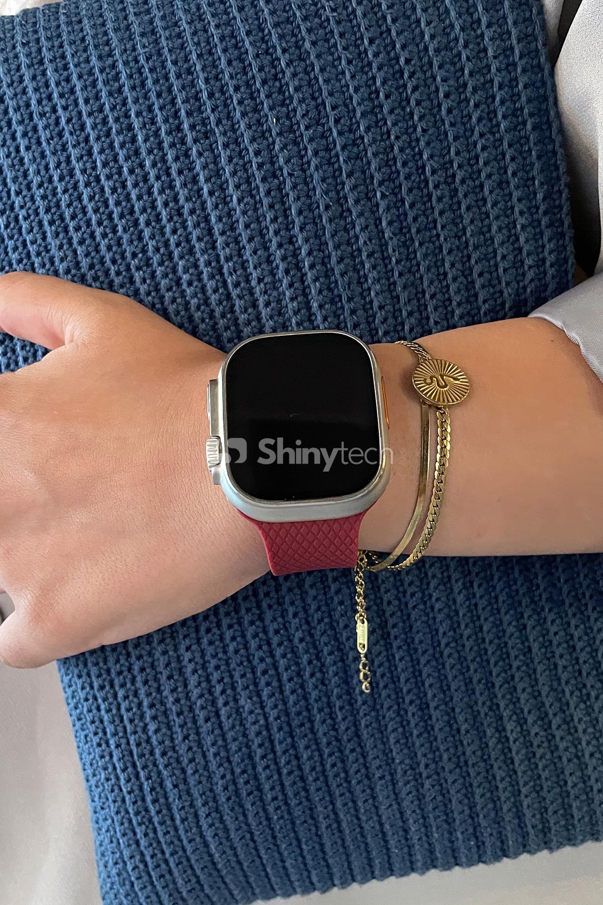 Apple Watch Uyumlu Modern Tokalı Kordon Bordo