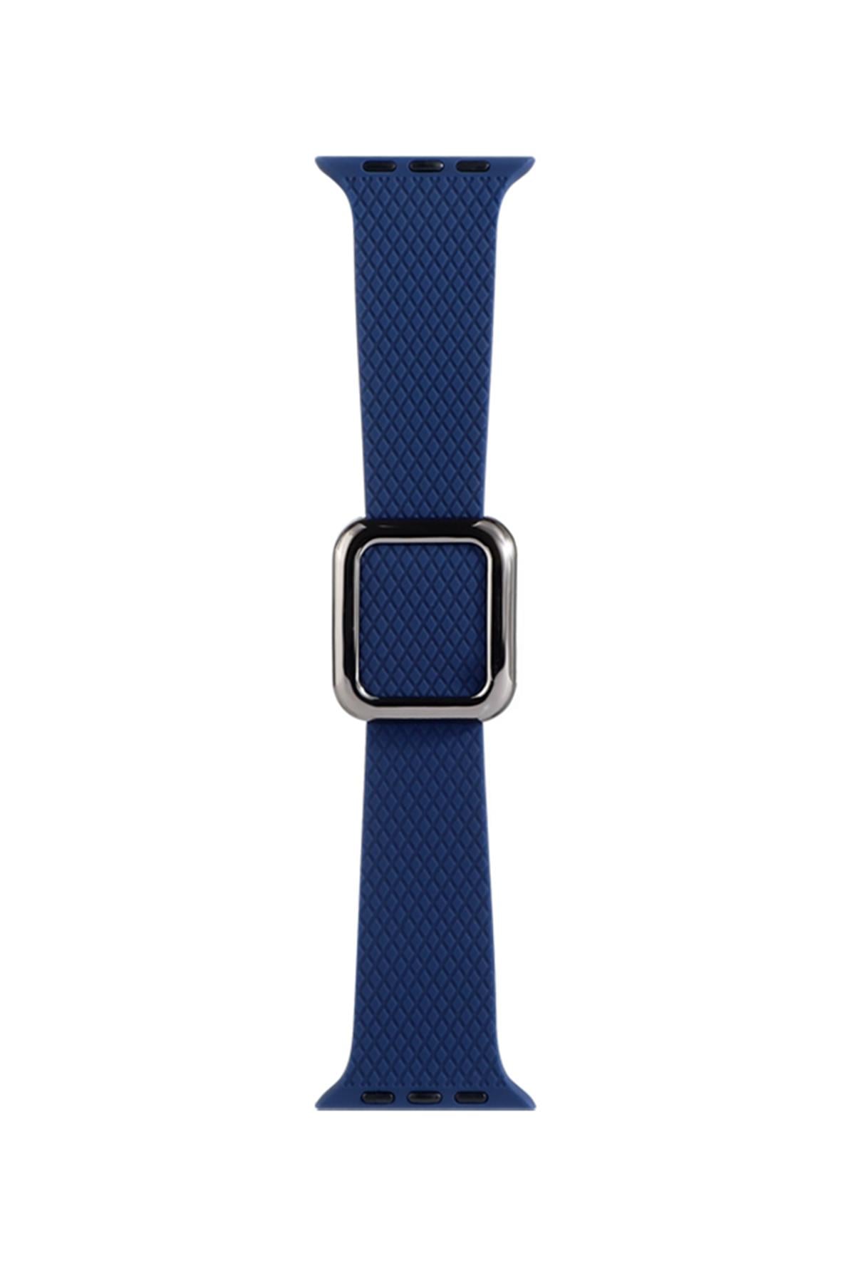Apple Watch Uyumlu Modern Tokalı Kordon Lacivert