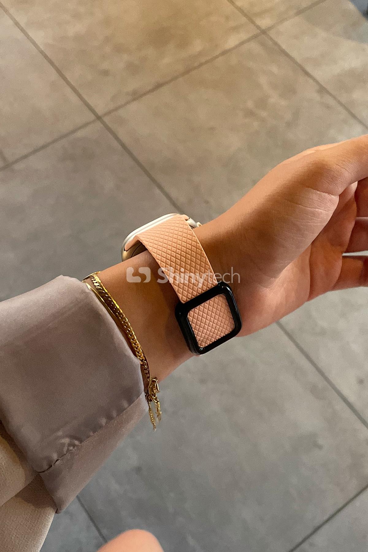 Apple Watch Uyumlu Modern Tokalı Kordon Pembe