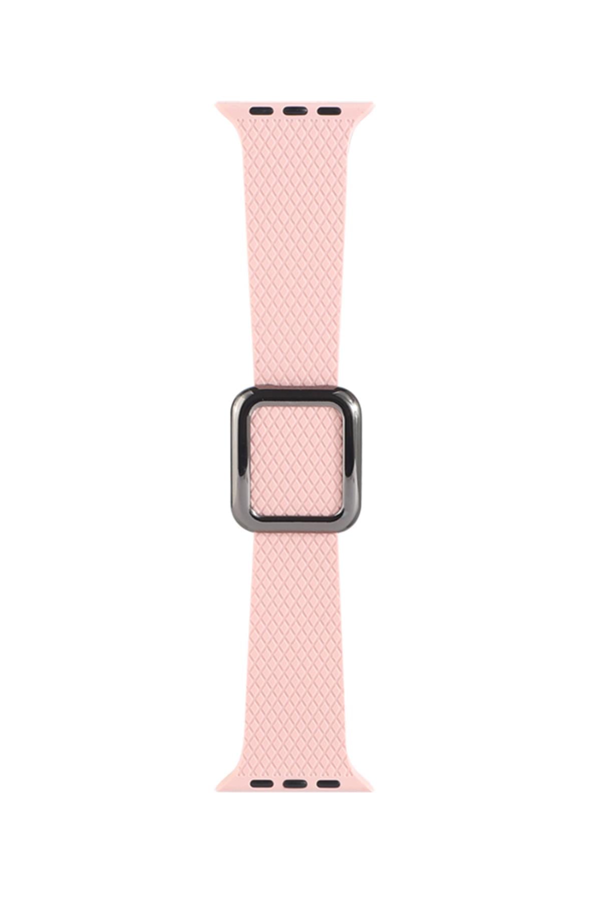 Apple Watch Uyumlu Modern Tokalı Kordon Pembe