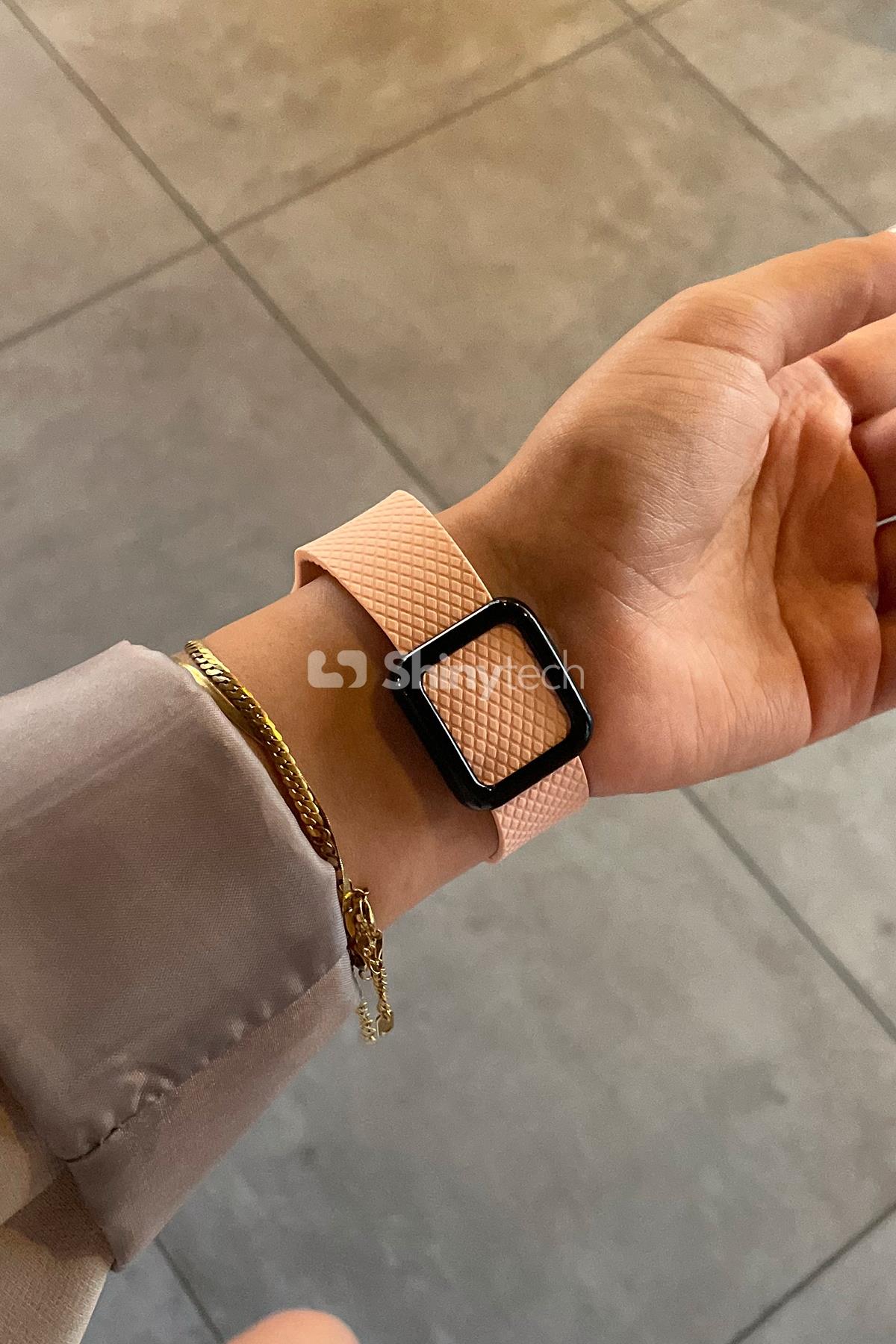 Apple Watch Uyumlu Modern Tokalı Kordon Pembe