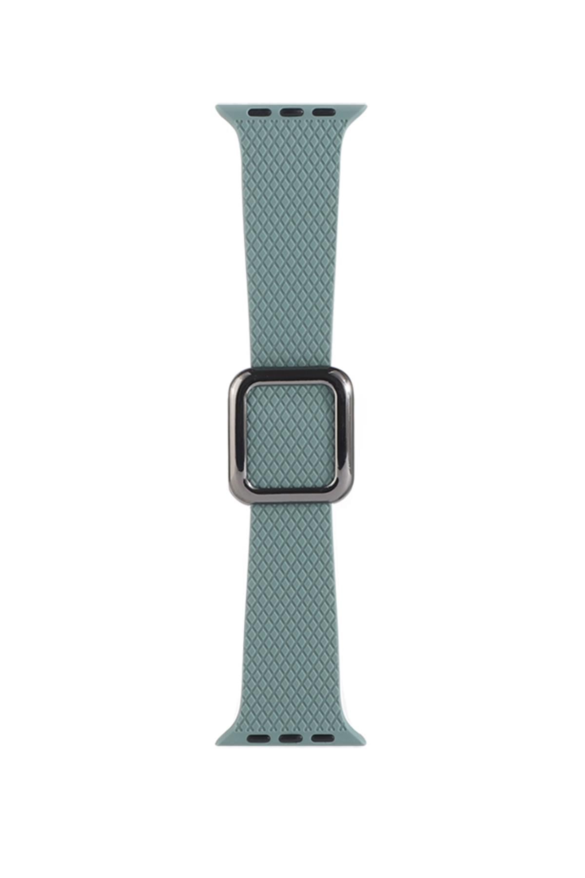 Apple Watch Uyumlu Modern Tokalı Kordon Çam Yeşili