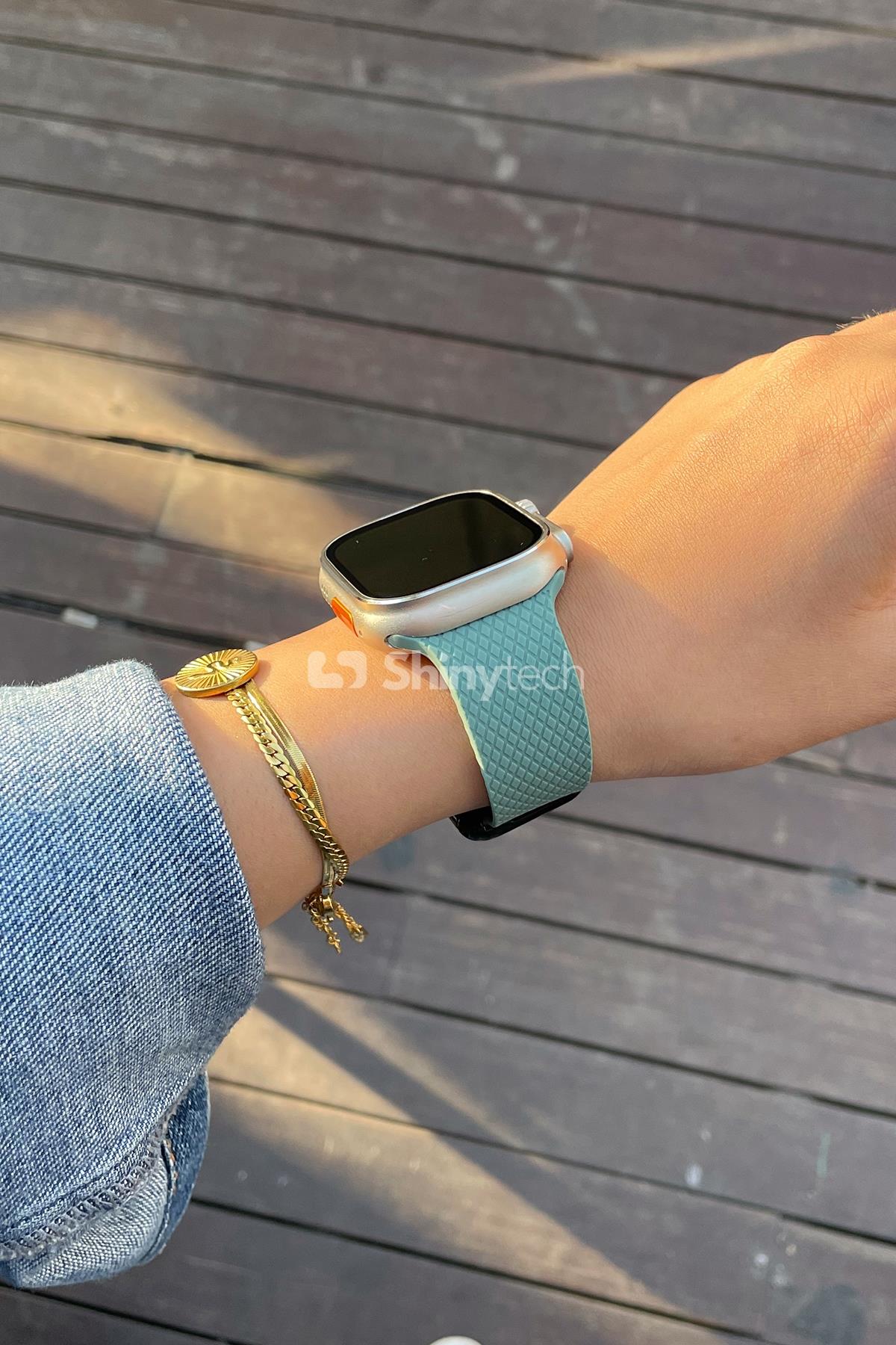 Apple Watch Uyumlu Modern Tokalı Kordon Çam Yeşili