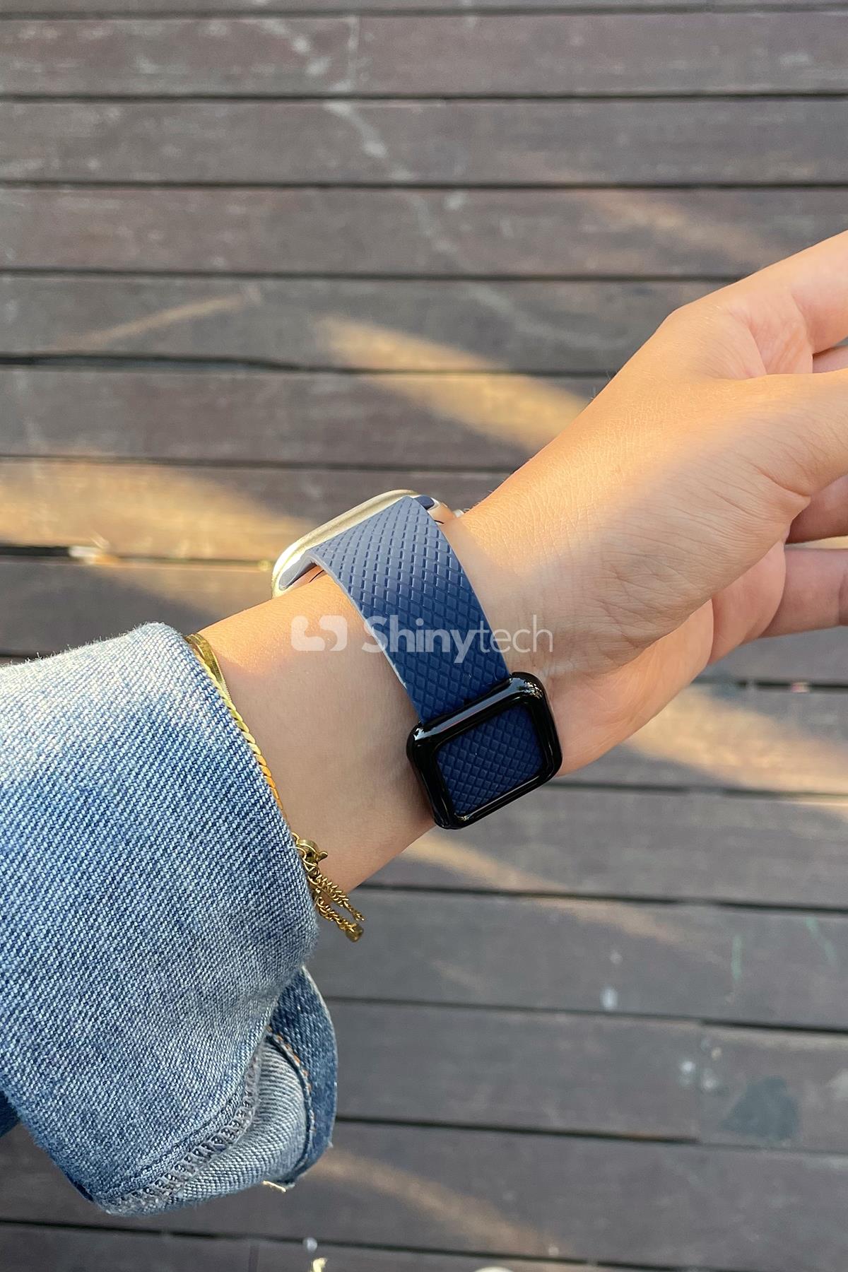 Apple Watch Uyumlu Modern Tokalı Kordon Lacivert