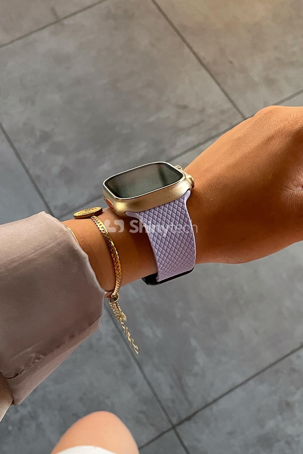Apple Watch Uyumlu Modern Tokalı Kordon Lila